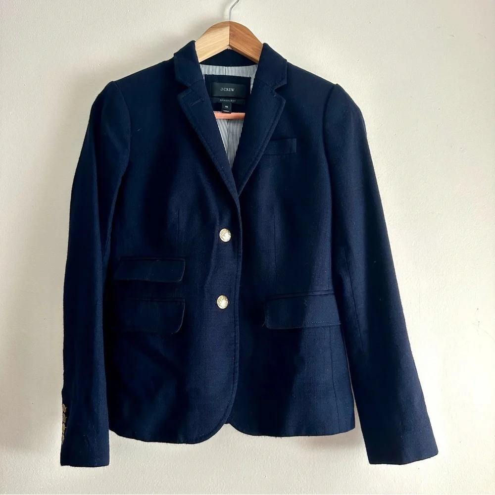 J. Crew •‎ Schoolboy Wool Blazer in Navy